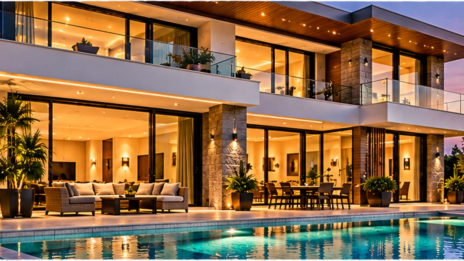 Modern ve lüks villa yaşam alanı